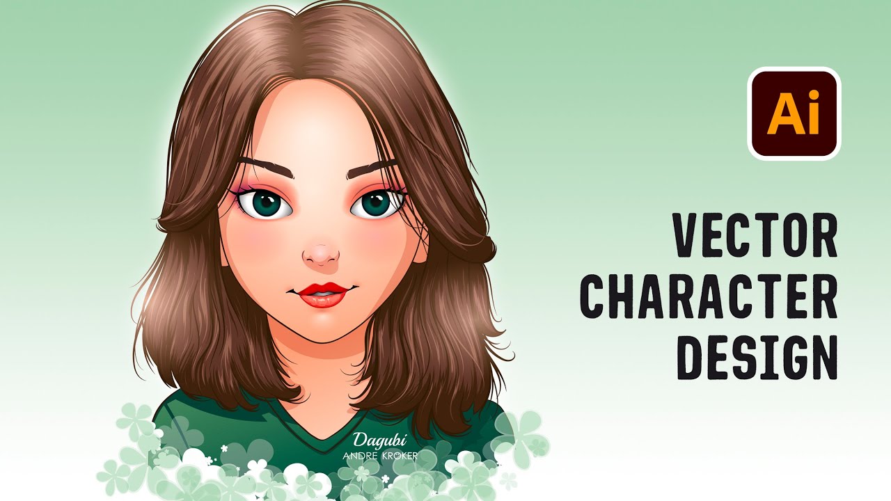 Female Character Design in Adobe Illustrator - Digital Vector Drawing