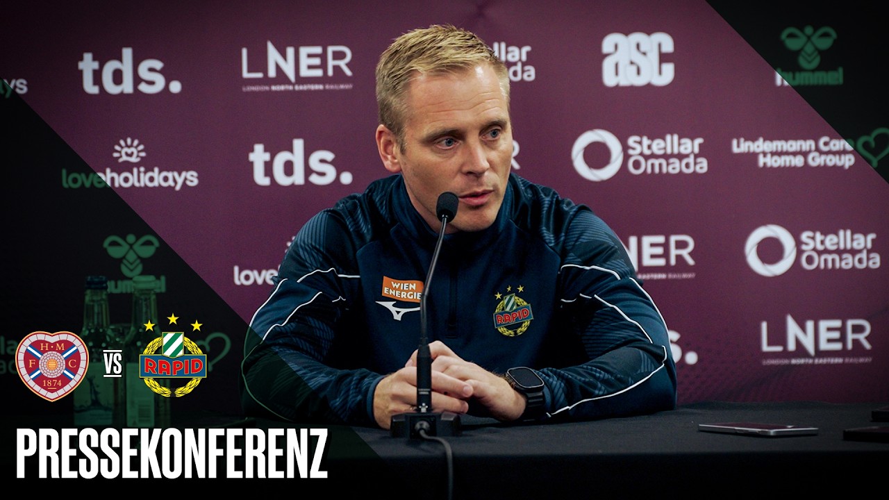Pressekonferenz vor dem Hinspiel gegen Heart of Midlothian
