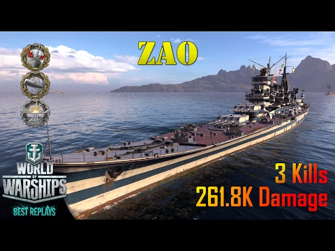 World of Warships - Zao - 2,772 Base XP, 3 Kills, 261.8K Dmg