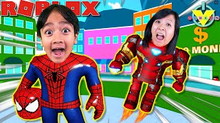 Superhero Ryan and Superhero Mommy in Roblox! Lets
