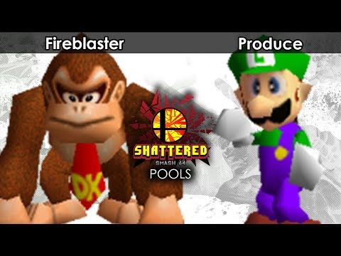 Smash 64: Fireblaster (DK/Yoshi) V Produce (Luigi) - Shattered 91 Tournament SSB64