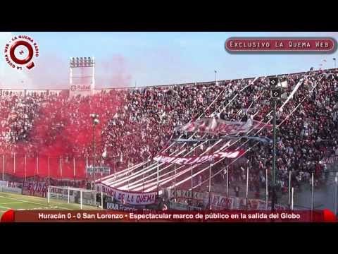 "Clasico Huracan vs San Lorenzo - Espectacular recibimiento para el Globo - www.laquemaweb.com.ar" Barra: La Banda de la Quema • Club: Huracán • País: Argentina