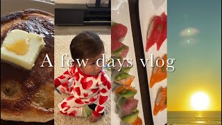 A few days vlog | sushi lunch, homemade karaage, beach days,sunset drive