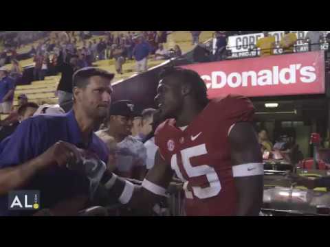 Ronnie Harrison tells trash talking LSU fan to "look at the scoreboard"