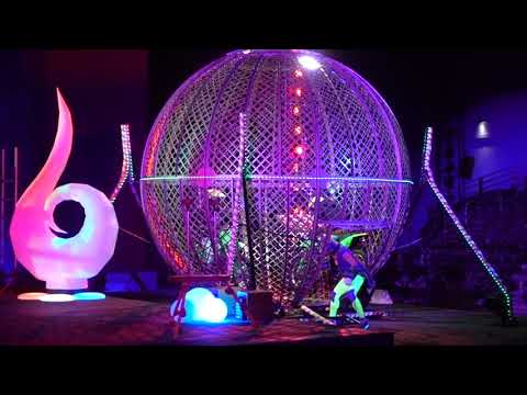 Double Motorcycle Stunts at SeaWorld's Neon Circus