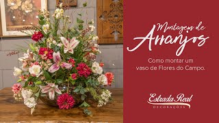 Que tal aprender a montar um belo arranjo misto de flores do campo artificial.