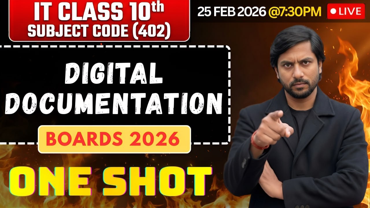 Digital Documentation (IT 402) One Shot Live | Writer Complete Chapter in 1 Class | Boards 2026