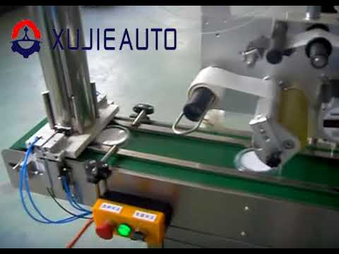 automatic ice cream caper flat labeling machine by automatic feeder and collector