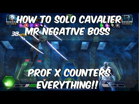 How To Easily Solo Cavalier Mr Negative Boss | Prof X Is Amazeballs! | Marvel Contest of Champions