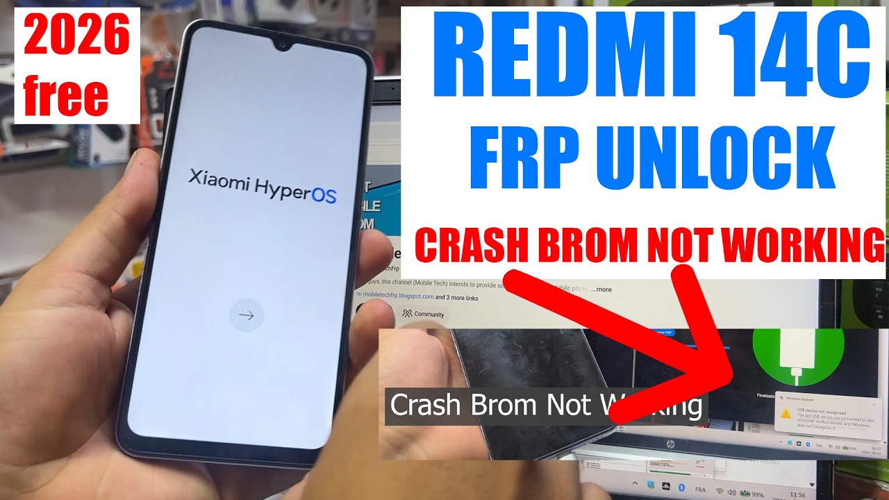 Redmi 14C FRP Bypass 2026 HyperOS | Remove Google Account redmi 14C | Xiaomi Redmi 14C FRP Unlock