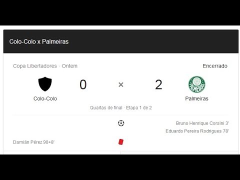 Melhores Momentos e Gols Colo colo 0 x 2 Palmeiras