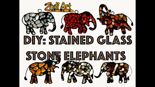 DIY: STAINED GLASS STONE ELEPHANTS