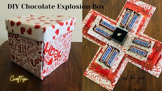 Chocolate Explosion Box Tutorial | DIY EXPLOSION BOX| VALENTINES DAY GIFT IDEA | DIY VALENTINES GIFT