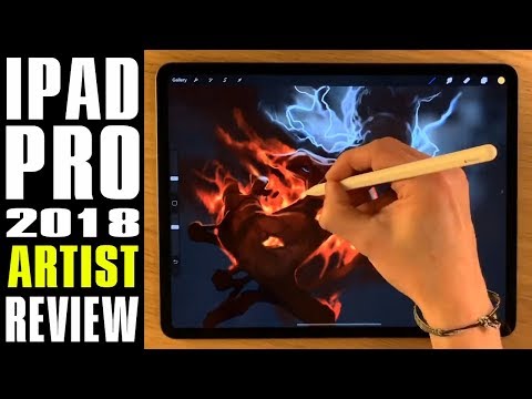 2018 iPad Pro artist test review drawing along with Apple Pencil 2