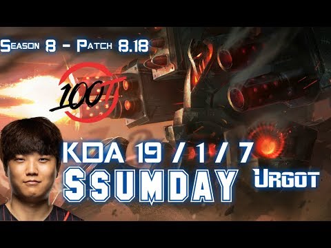 100 Ssumday URGOT vs PANTHEON Top - Patch 8.18 KR Ranked