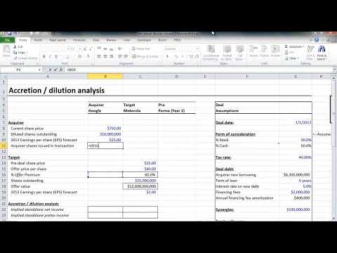 Merger Model — Accretion/Dilution Analysis (Full Excel Build) thumbnail