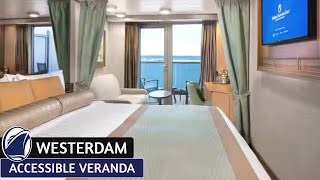 HAL Westerdam | Accessible Veranda Stateroom Walkthrough Tour & Review 4K | Holland America Line