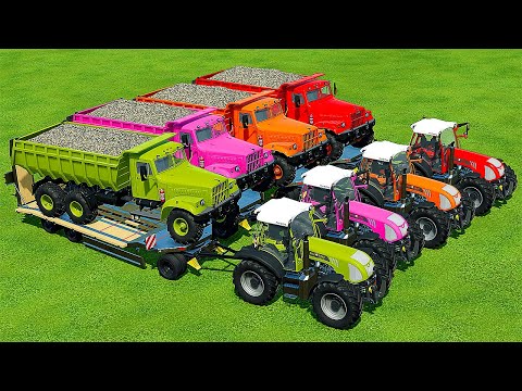 TRANSPORT FILLED TRUCKS WITH TRAILER & RIGITRAC TRACTORS - Farming Simulator 22