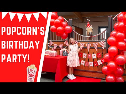 POPCORN'S BIRTHDAY! PONY PARTY * Presents * Cake * Decorations *