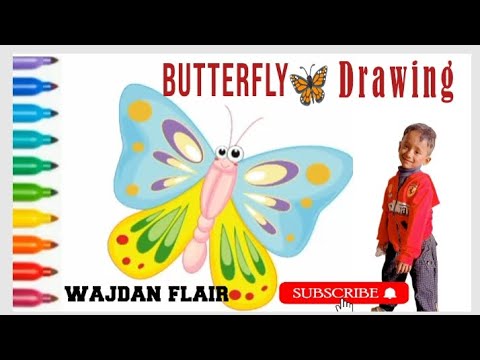 How to draw a butterfly 🦋 | Butterfly drawing | wajdan flair |@afreentayyab