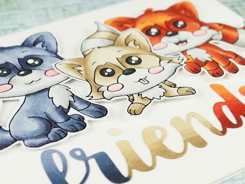 Racoon Friends | Ombre Diecut Sentiment