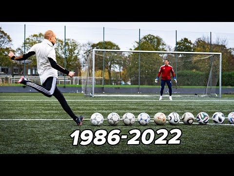 Scoring with EVERY World Cup football from 1986-2022