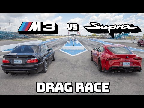 BMW 2JZ M3 vs Toyota Supra DRAG & ROLL RACE