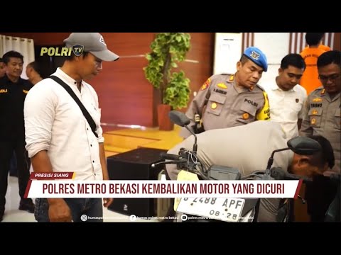 POLRES METRO BEKASI KEMBALIKAN SEPEDA MOTOR YANG DI CURI