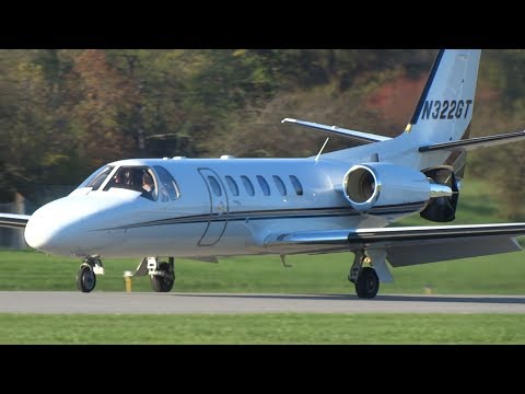 Cessna Citation II Arriving at Eagle Creek Airpark (EYE) (HD)