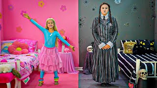Wednesday vs Barbie Challenge by Ruby and Bonnie