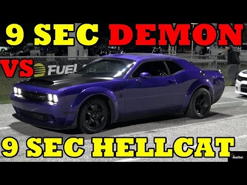 950 HP DEMON vs 1000 HP HELLCAT - 1/4 mile Drag Race - Road Test TV®