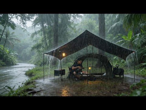 POURING RAIN‼️ 3 DAYS Camping in heavy rain ALL DAYS