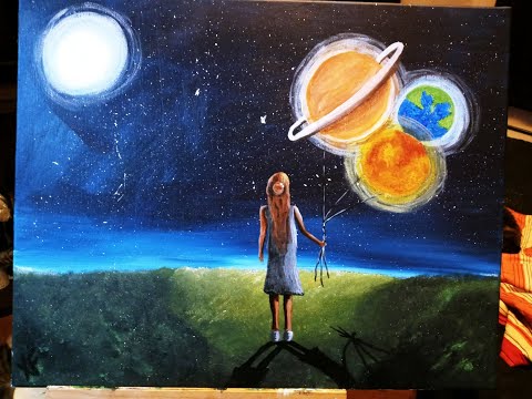 Time Lapse Balloon Planet Painting