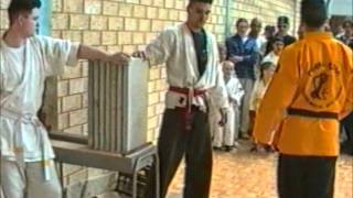 Sensei Breaks 7 Concrete Slabs Australian Record Side Kick 1994