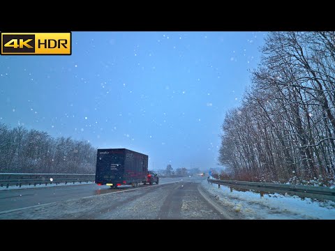 Driving in Bad Weather - Germany Autobahn | The No Speed Limit Highway [4K HDR]