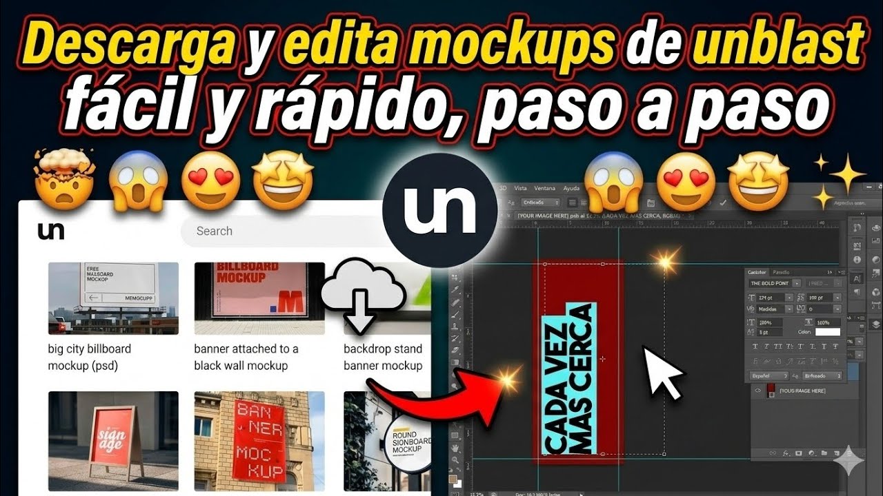 🧠 COMO DESCARGAR Y EDITAR MOCKUPS DE UNBLAST EN PHOTOSHOP PASO A PASO | FÁCIL Y RÁPIDO 