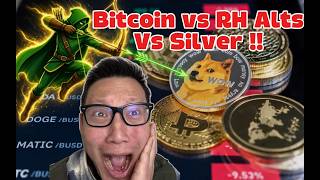 Bitcoin vs Robinhood Alts vs SilverWhich will have the biggest run #BTC #crypto #trading #memecoin