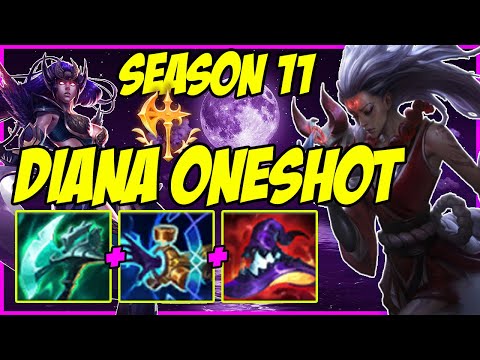 SEASON 11 DIANA CAN ONESHOT ENTIRE TEAMS | LEARN HOW TO ONESHOT|DIANA MID LEAGUE OF LEGENDS GAMEPLAY