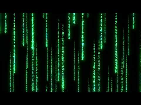 4K HD 1 Hour of Raining Green Matrix Code