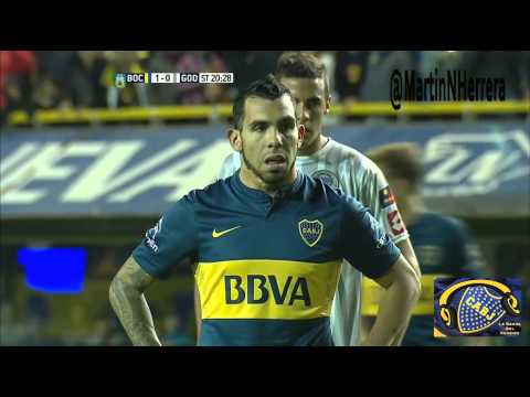 Boca 2 - 1 Godoy Cruz (23.08.2015) Gol de Carlitos Tevez (2-0) - LA BARRA DEL XENEIZE