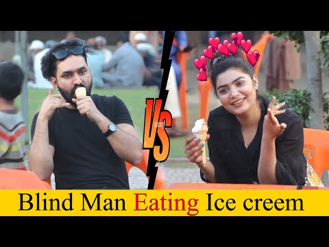 BLIND MAN EATING ICE CREAM AND FLIRTING WITH GIRL PRANK ( Part 3) | Epic Reaction 😂😂