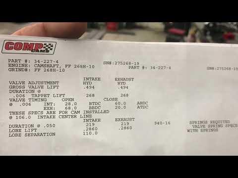Ford 460 Comp Cam 268H open headers