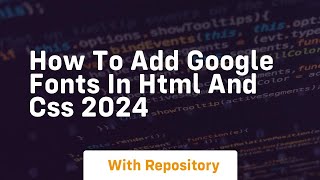 Download lagu how to add google fonts in html and css 2024 mp3 Download lagu how to add google fonts in html and css 2024 mp3
