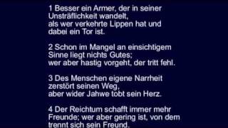 Sprüche 19 - über Armut und Reichtum, Faulheit und Zucht, Spötter und Toren ...