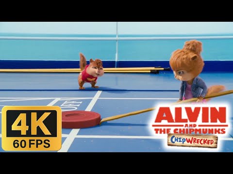 Alvin and the Chipmunks: Chipwrecked (2011) - Chipettes and Chipmunks Play Shuffleboard [4K/60FPS]