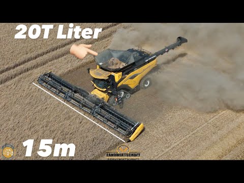 Getreideernte mit einem 15m breiten MacDon Schneidwerk Der Größte Mähdrescher im Einsatz CR11 2024