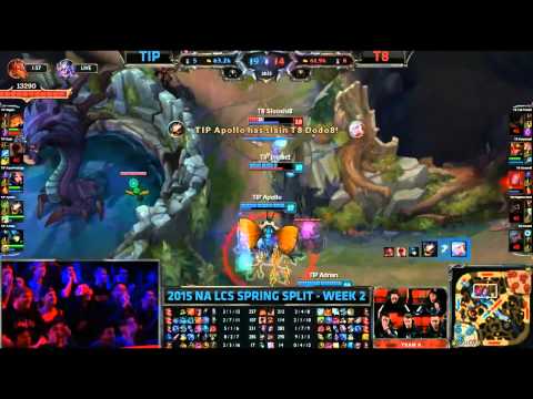 Epic Team Impulse Teamfight Impact Gnar Ultimate - TIP vs T8 Game 1 (NA LCS Spring 2015)