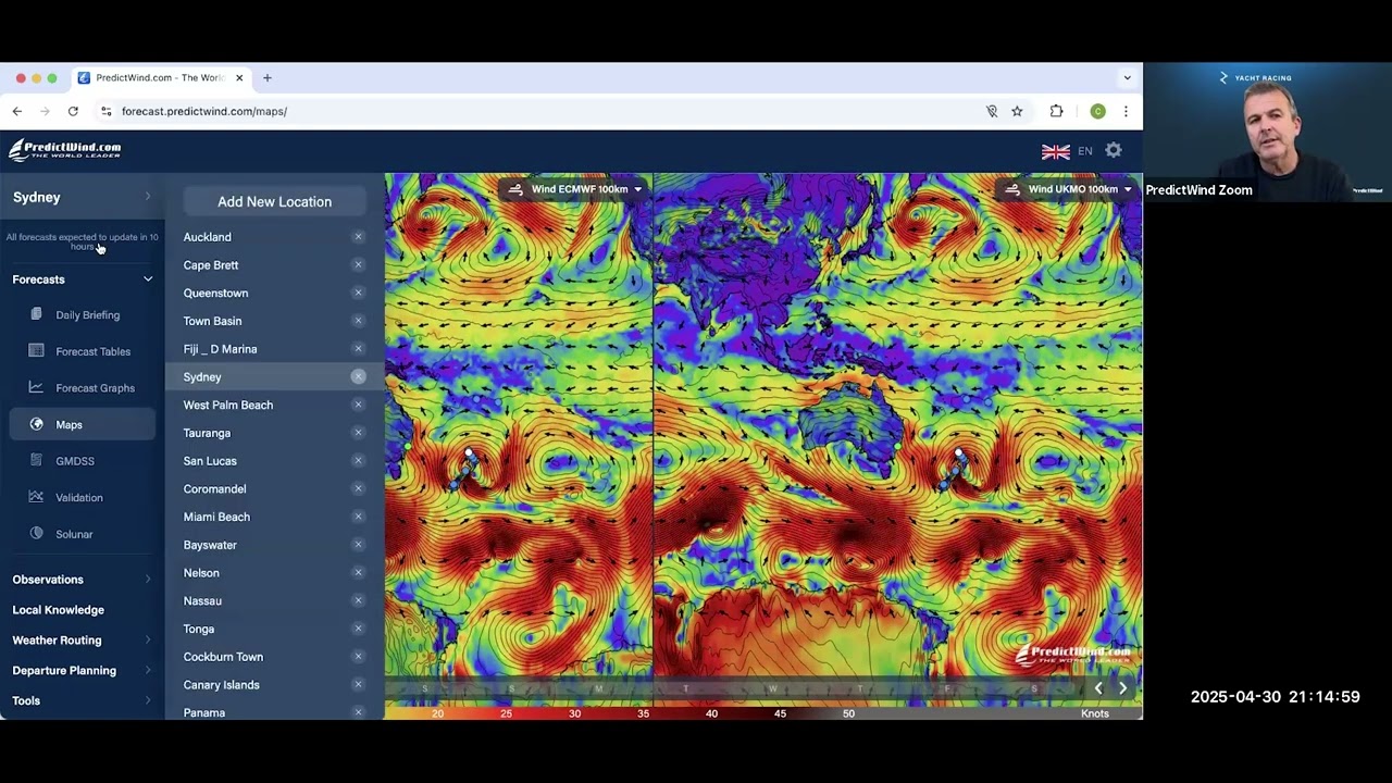 Offshore & Coastal Race Routing using PredictWind
