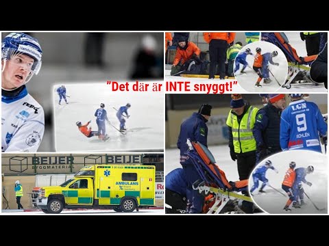 Rött kort och otäcka scener när matchen avbröts i Bollnäs