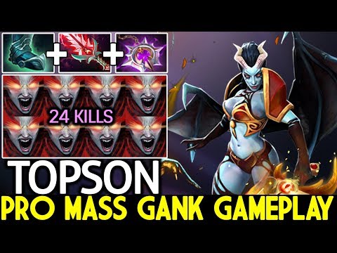 TOPSON [Queen of Pain] Insane Burst Damage Mass Gank Gameplay Meta 7.21 Dota 2
